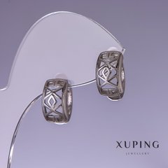Сережки Xuping 8х14мм родій купити біжутерію дешево в інтернеті
