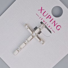 Кулон "Хрест" Xuping з білими стразами d-27х16,5мм+- родій купити біжутерію дешево в інтернеті