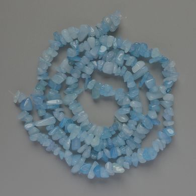 Намистини Аквамарин натуральний камінь крихта d-7х4мм+- L-75см + - на волосіні купити біжутерію дешево в