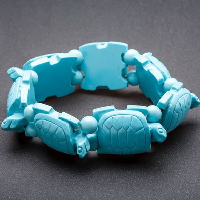 Браслет на резинці Черепахи пластик колір "бірюзовий" "ланка" 24х30мм купити біжутерію дешево в інтернеті