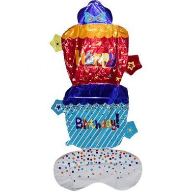 Від 2 шт. Кулька фольгована підлогова "Happy Birthday" 130*70 см FL-005 купити дешево в інтернет-магазині