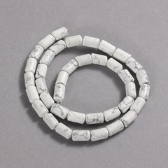 Намистини на нитці натурального каменю Кахолонг гладкий циліндр d-10х6мм + - L-41см + - купити біжутерію