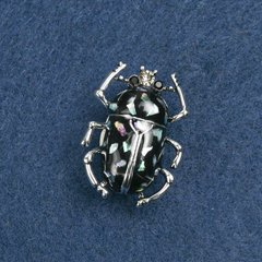 Брошка Майський жук з Халіотісом колір металу сріблястий 3х2см купити біжутерію дешево в інтернеті