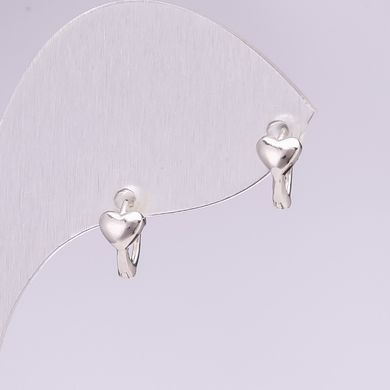 Сережки Сердечка серія 925 5х8мм метал сріблястий Корея купити біжутерію дешево в інтернеті