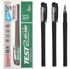 Від 12 шт. Ручка гелева GP-380 "TEST2" чорна купити дешево в інтернет-магазині