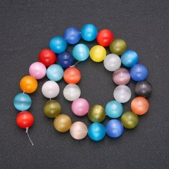Намистини на нитці Котячий Око Асорті гладка кулька d-12 (+ -) мм L-38см купити біжутерію дешево в інтернеті