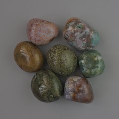 Сувенірний натуральний камінь Зелена Яшма галтівка d-20х18мм (+-) фасовка 100гр купити біжутерію дешево в