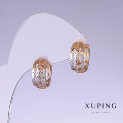 Сережки Xuping L-15мм s-6мм родій, позолота 18к купити біжутерію дешево в інтернеті