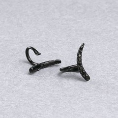 Каф Xuping Чорний Родій з чорними стразами 10х12мм + - купити біжутерію дешево в інтернеті
