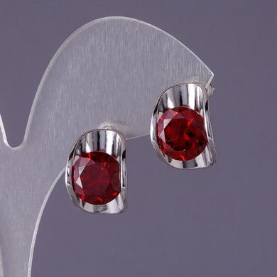 Сережки з червоними кристалами Овали 12х16мм купити біжутерію дешево в інтернеті