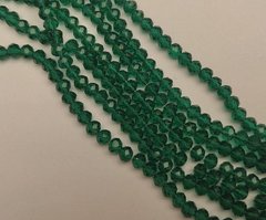 Намистини Чеський Кришталь зелений прозорий гранований рондель d-6х5мм+- L-44см+-на волосіні купити біжутерію