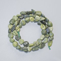 Намистини Змійовик натуральний камінь галтівка d-7х9мм+- L-40см+- на нитці купити біжутерію дешево в інтернеті