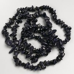 Намистини камінь Авантюрин синій пісок (сінт) крихта на довгій волосіні d-7-10х5мм+- L-80см+- купити біжутерію