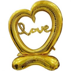 Кулька фольгована підлогова Серце ЗОЛОТО "LOVE" 140*110см FL-013 купити дешево в інтернет-магазині