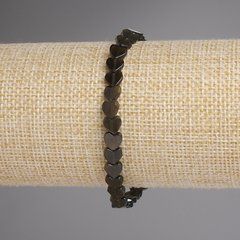 Браслет Сонячний Обсидіан серце 6мм+- L-18см+- стрейч