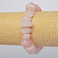 Браслет Рожевий Кварц натуральний камінь галтівка d-15х7мм + - L-18см + - (стрейч) купити біжутерію дешево в