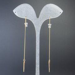 Сережки пусети кульчики Xuping з ланцюжком L-8.5см + -Позолота 18К