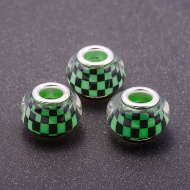Намитсина Пандора зелена шах матка пластик d-13мм d-5мм фас.11шт купити біжутерію дешево в інтернеті