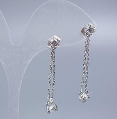 Сережки пусети Xuping з білими кристалом та Майоркою d-6мм L-3,5см+- Родій купити біжутерію дешево в інтернеті