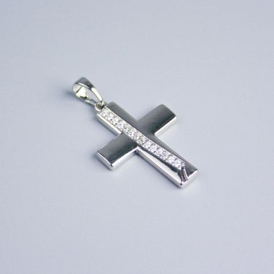 Кулон Xuping Родій Хрест з білими стразами 24х18 мм+- купити біжутерію дешево в інтернеті