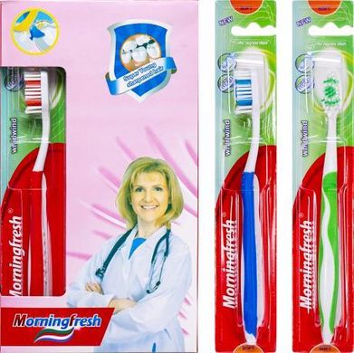 Від 12 шт. Зубні щітки "Morningfresh" 18,5см 708 купити дешево в інтернет-магазині