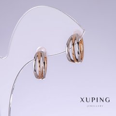Сережки Xuping L-13мм s-6мм родій, позолота 18к купити біжутерію дешево в інтернеті