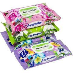 Від 6 шт. Вологі серветки 72шт "Freshmaker" eko flower з клапаном