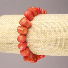 Браслет на резинці Корал помаранч. рубка d-10мм+- купити біжутерію дешево в інтернеті