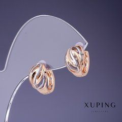 Сережки Xuping 12х9мм "позолота 18К, родій"