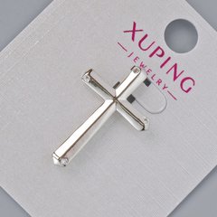 Кулон "Хрест" Xuping з білими стразами d-26х17,5мм+ - L-33мм+- родій купити біжутерію дешево в інтернеті