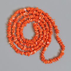 Намистини Корал помаранчевий натуральний крихта d-6х4мм + - L-88см + - на волосіні купити біжутерію дешево в