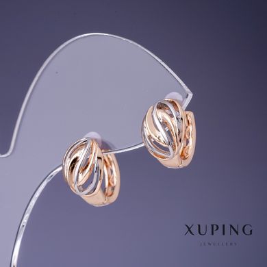 Сережки Xuping 12х9мм "позолота 18К, родій" купити біжутерію дешево в інтернеті