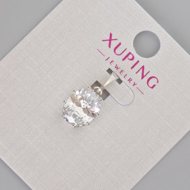 Кулон Xuping з білим кристалом d-18х9мм+- Родій купити біжутерію дешево в інтернеті