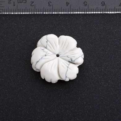 Фурнітура Квітка натуральний камінь d-29мм Кахолонг купити біжутерію дешево в інтернеті