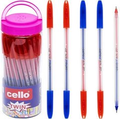 Від 50 шт. Ручка масляна Cello CL201 PVC двостороння синя/червона 18см купити дешево в інтернет-магазині