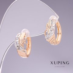 Сережки Xuping 15х7мм родій, позолота 18к купити біжутерію дешево в інтернеті