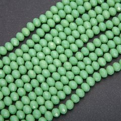 Намистини Чеський Кришталь матове зелене "рондель" d-8х6мм нитка L-38см купити біжутерію дешево в інтернеті
