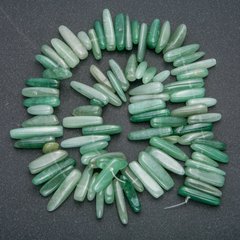 Нитка натурального каменю Нефрит крихта "голка" d-20х6мм L-40см + - купити біжутерію дешево в інтернеті