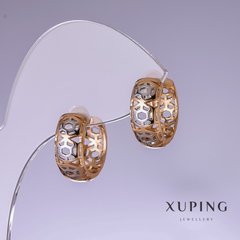 Сережки Xuping 11х7мм родій, позолота 18к купити біжутерію дешево в інтернеті