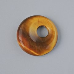 Підвіска пончик (бублик) Тигрове Око натуральний камінь d-18х5мм+- d-отвору 5мм+- купити біжутерію дешево в