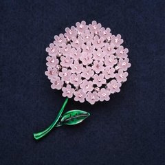 Брошка квітка "Гортензія рожева" 60х40мм купити біжутерію дешево в інтернеті