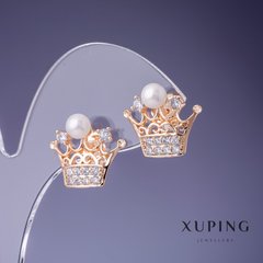 Сережки Xuping Корона 18х15мм "позолота 18К" купити біжутерію дешево в інтернеті