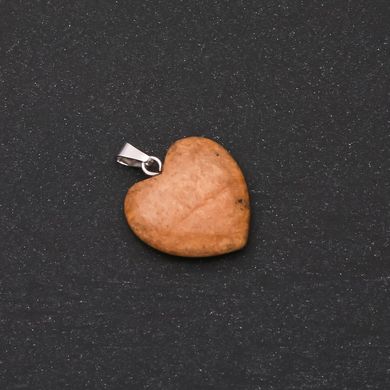 Кулон "Серце" з натурального каменю Яшма Пейзажна 28х19х19мм (+-) купити біжутерію дешево в інтернеті