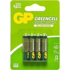 От 40 шт. Батарейка GP Greencell 24G-UE4 сольова бл/4 R3P, AAA GP-000478 купить дешево в интернет магазине