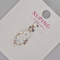 Кулон Xuping з білим кристалом d-24х11мм+- Родій купити біжутерію дешево в інтернеті