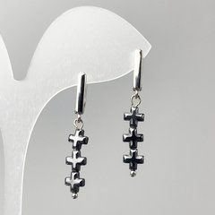 Сережки Гематит Хрести d-6х20мм+- L-40мм