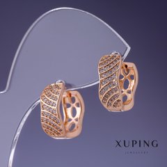 Сережки Xuping 16х7мм "позолота 18К " купити біжутерію дешево в інтернеті