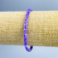 Браслет Перламутр тонований фіолетовий шайба d-4х2мм+- L-18см (стрейч) купити біжутерію дешево в інтернеті