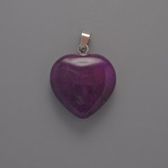 Кулон Серце Агат фіолетовий d-20х20х6мм+- L-28мм+- купити біжутерію дешево в інтернеті