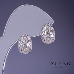 Сережки Xuping 14х8мм родій